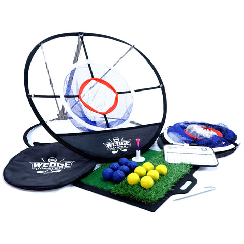 Wedge Master Pro kit with nets, carrying case, mat, and practice balls