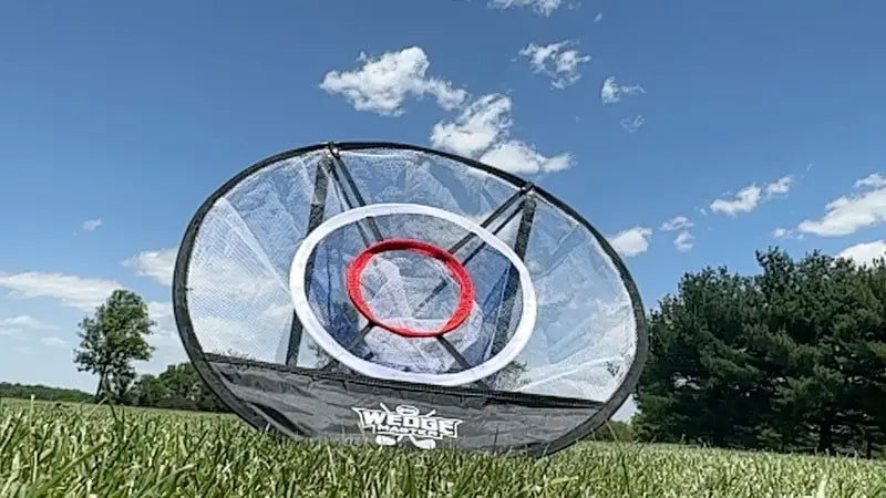 Wedge Master net on grass with target rings