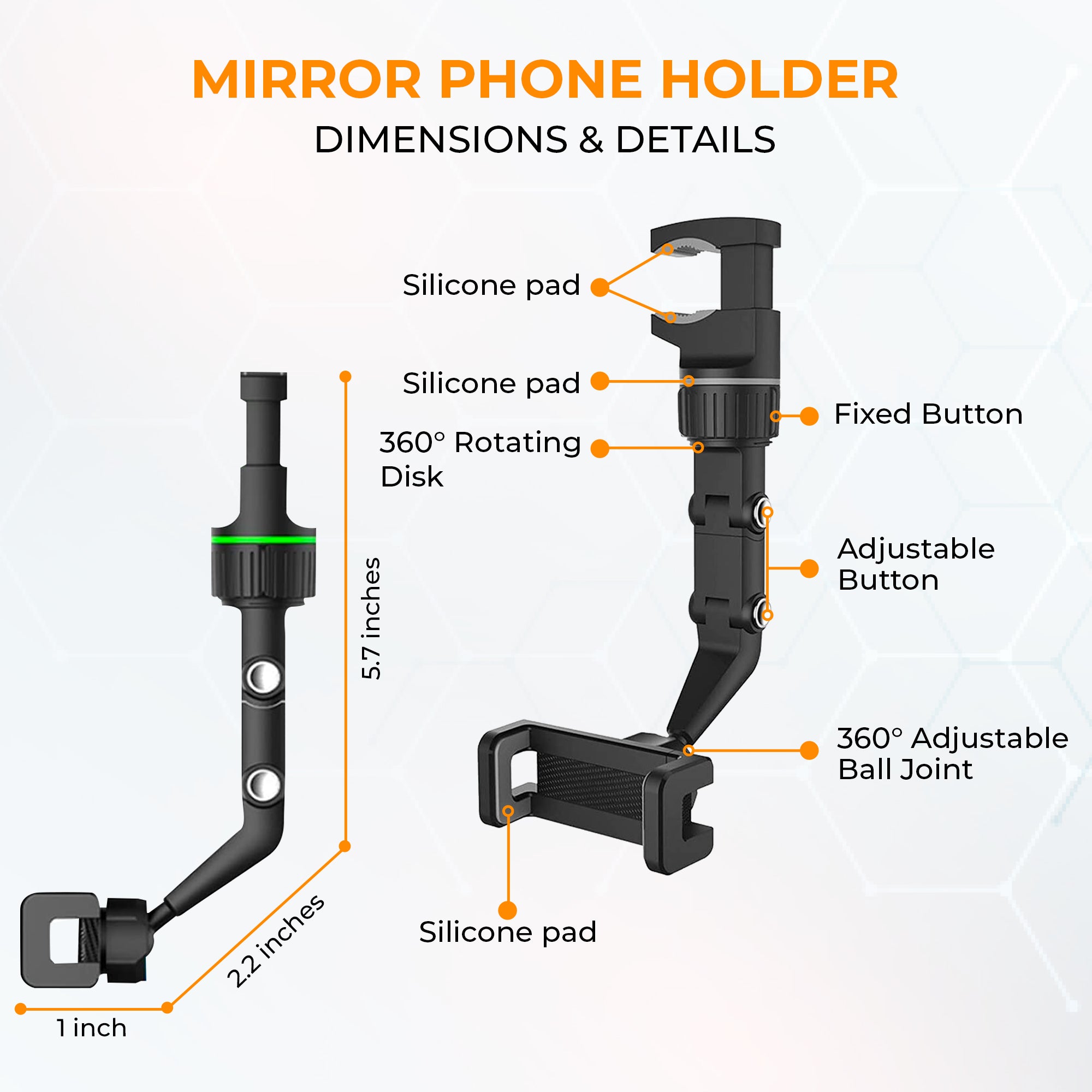 Phone Mount, Dash Cam Mount, Universal Action Sports Camera Mount